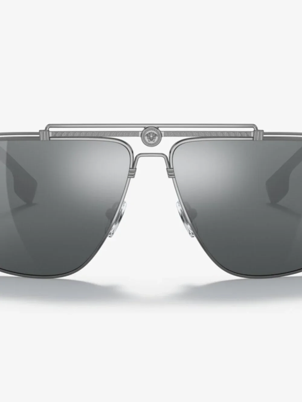 Versace VE2242 Sunglasses 61mm Silver Gunmetal Frame / Grey Lens Authentic